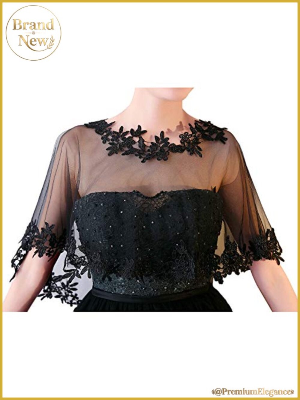 Women's Lace Shawl Wrap Bolero Cape Bridal Embroidered Shrug Evening Party